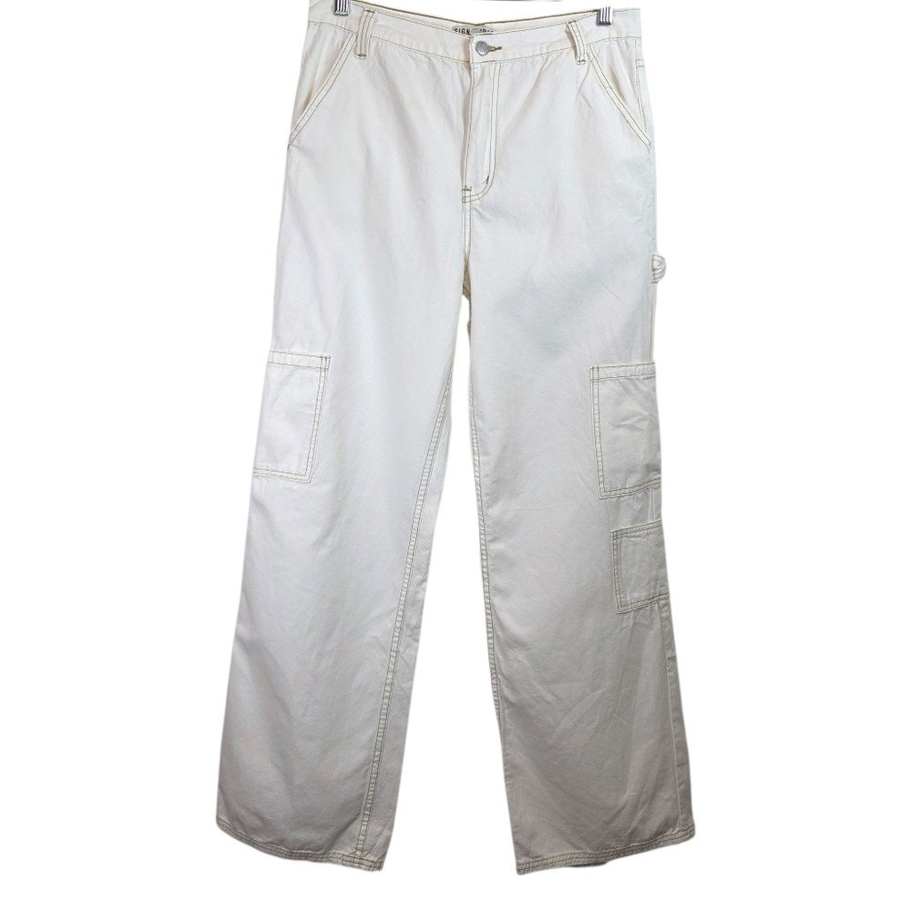 Signature 8 Cargo Jeans Sz M Festival Rave Workwear Utility Granola Gorpcore EUC